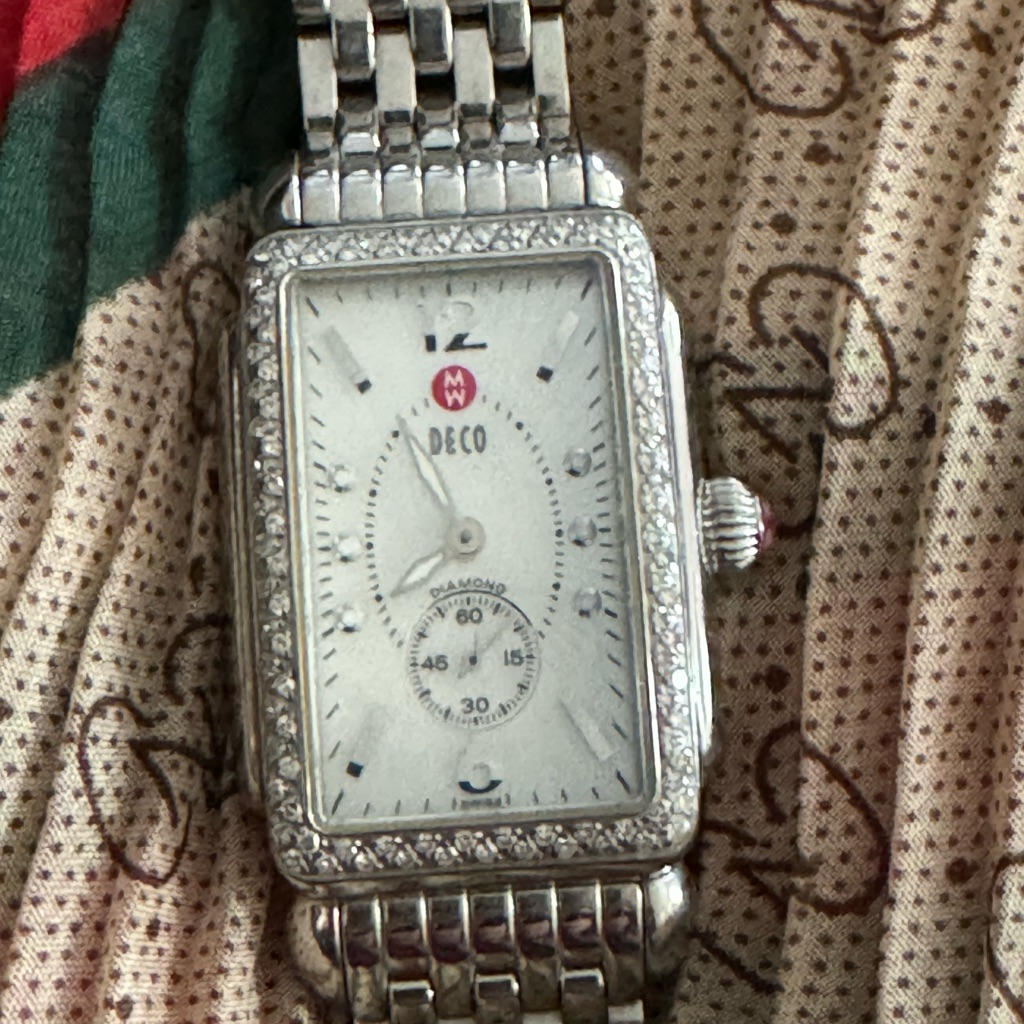 Michele Stainless Steel 26mm 057ctw Diamond Bezel Watch BP Mw06m01a1025